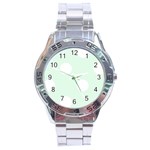 Polka Dots - White on Pale Green Stainless Steel Analogue Watch