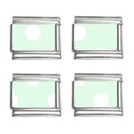 Polka Dots - White on Pale Green 9mm Italian Charm (4 pack)