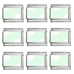 Polka Dots - White on Pale Green 9mm Italian Charm (9 pack)