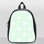 Polka Dots - White on Pale Green School Bag (Small)