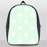 Polka Dots - White on Pale Green School Bag (Large)