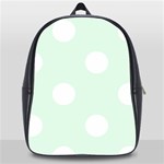 Polka Dots - White on Pale Green School Bag (XL)