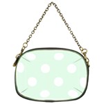 Polka Dots - White on Pale Green Chain Purse (One Side)