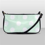 Polka Dots - White on Pale Green Shoulder Clutch Bag