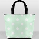 Polka Dots - White on Pale Green Bucket Bag