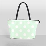 Polka Dots - White on Pale Green Classic Shoulder Handbag (Two Sides)