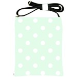 Polka Dots - White on Pale Green Shoulder Sling Bag