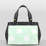 Polka Dots - White on Pale Green Oversize Office Handbag (One Side)