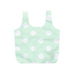 Polka Dots - White on Pale Green Full Print Recycle Bag (S)