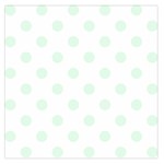 Polka Dots - Pale Green on White Large Satin Scarf (Square)