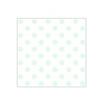 Polka Dots - Pale Green on White Satin Bandana Scarf