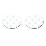 Polka Dots - Pale Green on White Cufflinks (Oval)