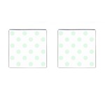 Polka Dots - Pale Green on White Cufflinks (Square)