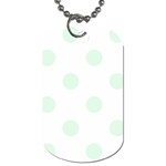 Polka Dots - Pale Green on White Dog Tag (One Side)