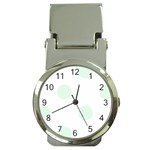 Polka Dots - Pale Green on White Money Clip Watch