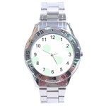 Polka Dots - Pale Green on White Stainless Steel Analogue Watch