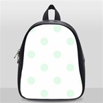 Polka Dots - Pale Green on White School Bag (Small)