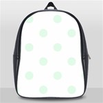 Polka Dots - Pale Green on White School Bag (Large)