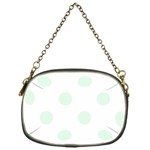 Polka Dots - Pale Green on White Chain Purse (One Side)