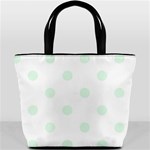 Polka Dots - Pale Green on White Bucket Bag