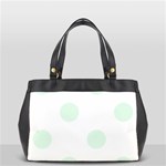 Polka Dots - Pale Green on White Oversize Office Handbag (One Side)