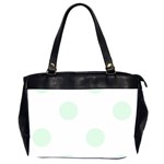 Polka Dots - Pale Green on White Classic Oversize Office Handbag (Two Sides)