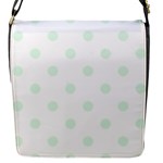 Polka Dots - Pale Green on White Flap Closure Messenger Bag (S)