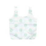 Polka Dots - Pale Green on White Full Print Recycle Bag (S)