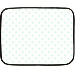 Polka Dots - Pale Green on White Double Sided Fleece Blanket (Mini)