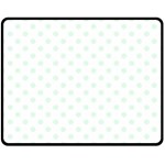 Polka Dots - Pale Green on White Double Sided Fleece Blanket (Medium) (Two Sides)