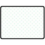 Polka Dots - Pale Green on White Double Sided Fleece Blanket (Large) (Two Sides)