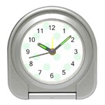 Polka Dots - Pale Green on White Desk Alarm Clock