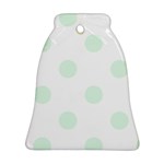 Polka Dots - Pale Green on White Ornament (Bell)