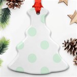 Polka Dots - Pale Green on White Ornament (Christmas Tree)