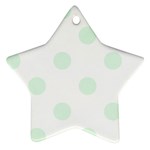 Polka Dots - Pale Green on White Ornament (Star)