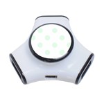 Polka Dots - Pale Green on White Portable USB Hub (One Side)