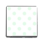 Polka Dots - Pale Green on White Memory Card Reader (Square)