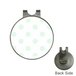 Polka Dots - Pale Green on White Golf Ball Marker Hat Clip