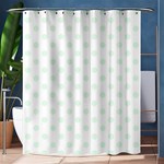 Polka Dots - Pale Green on White Shower Curtain 60  x 72  (Medium)