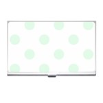 Polka Dots - Pale Green on White Business Card Holder