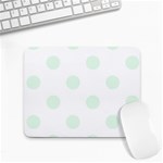 Polka Dots - Pale Green on White Small Mousepad