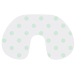 Polka Dots - Pale Green on White Travel Neck Pillow