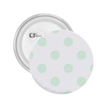 Polka Dots - Pale Green on White 2.25  Button