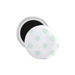 Polka Dots - Pale Green on White 1.75  Magnet