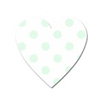 Polka Dots - Pale Green on White Magnet (Heart)