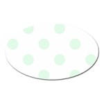 Polka Dots - Pale Green on White Magnet (Oval)