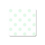 Polka Dots - Pale Green on White Magnet (Square)