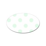 Polka Dots - Pale Green on White Sticker (Oval)