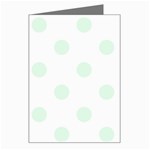 Polka Dots - Pale Green on White Greeting Card