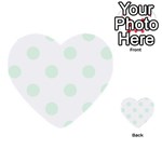 Polka Dots - Pale Green on White Multi-purpose Cards (Heart)